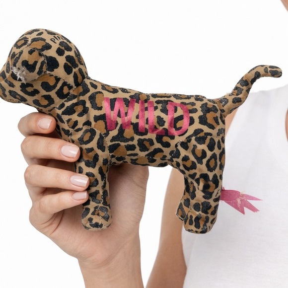 Victoria Secret Y2K Vintage Leopard Print 'WILD' Plush Dog Stuffed Animal